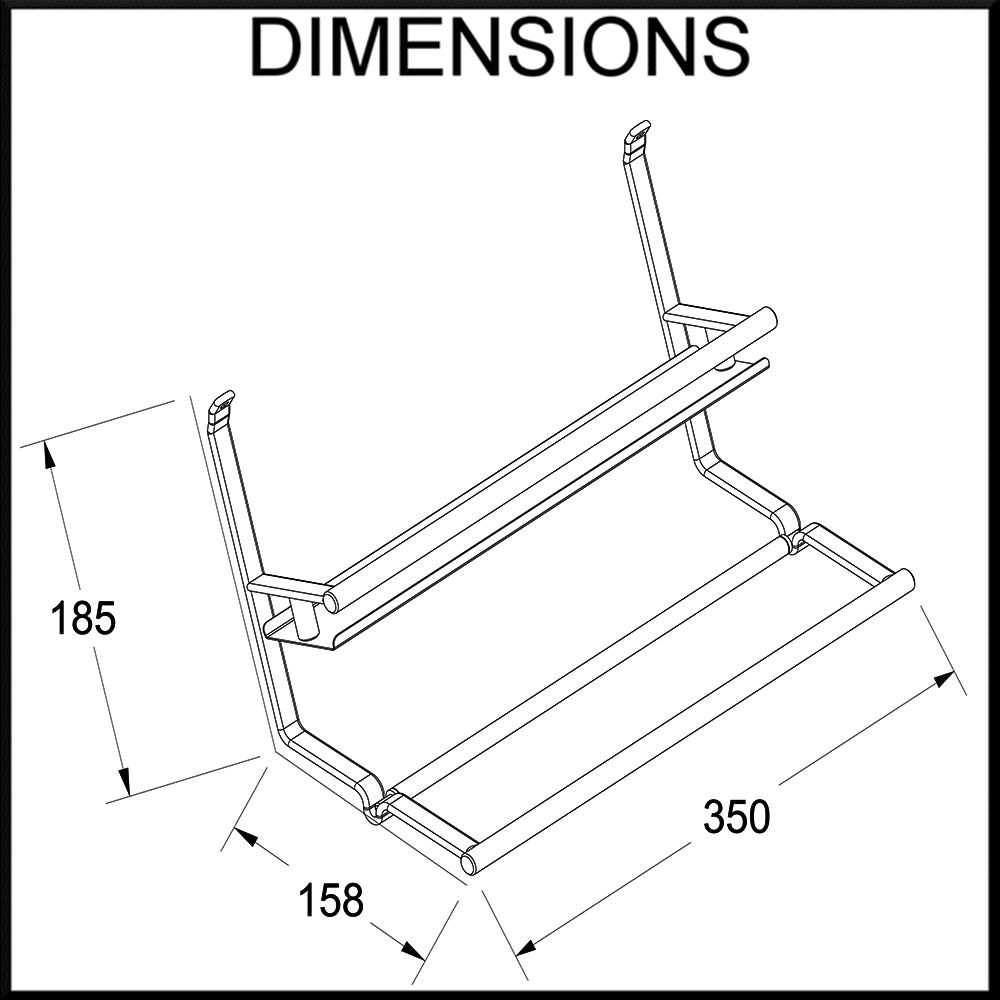 spice rack and tissue holder dimensions